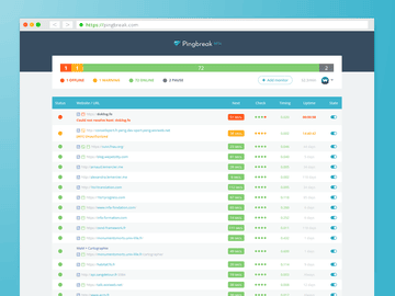 Pingbreak - Surveillance de site web